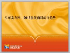 活动公司：2013年时尚女装面料新品