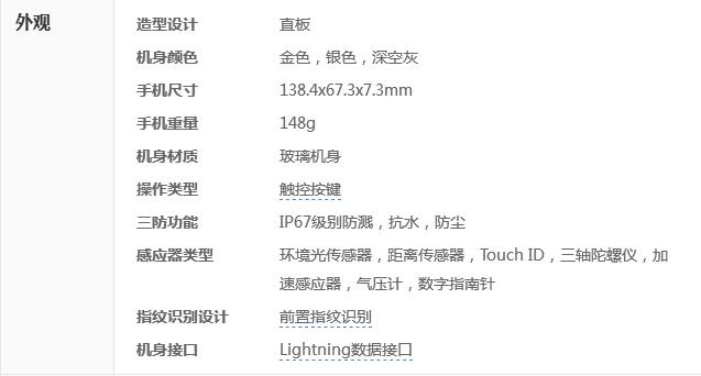 苹果iPhone 8参数 iPhone8配置  iPhone8价格