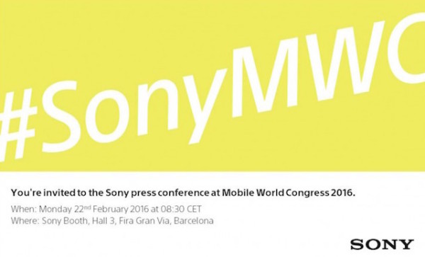 索尼放出MWC2016新品发布会邀请函